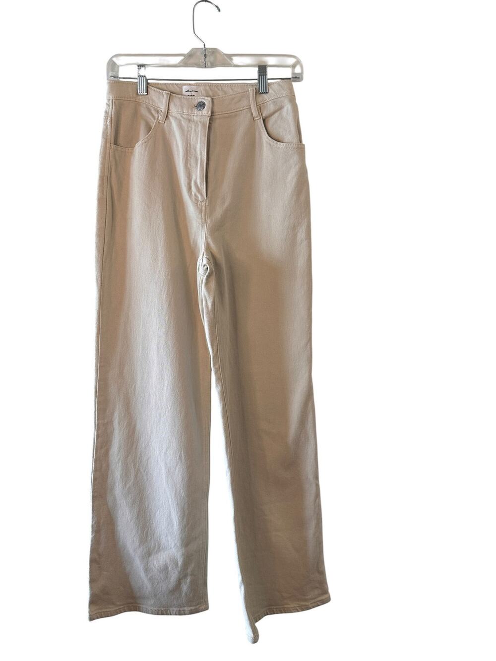 Wilfred Free Beige High Rise Flare Wide Leg Denim Jeans Women Sz 6